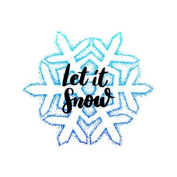 Let it Snow Dotwork Snowflake Stock Illustration