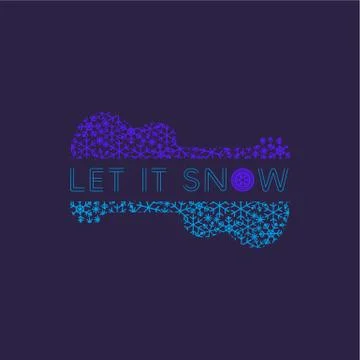 Let it snow guitar Stock Illustration