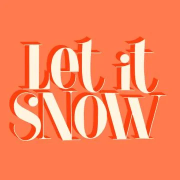 Let it snow hand drawn lettering quote Illustrazione stock