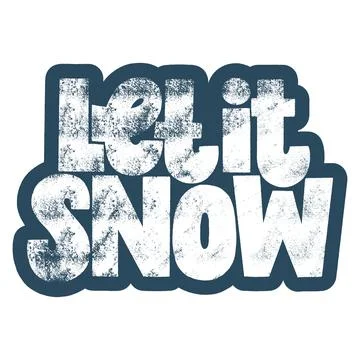 Let it snow hand drawn lettering quote Stock Illustration