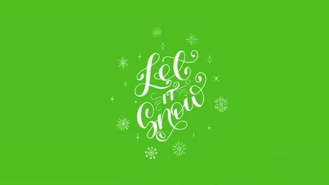 Let It Snow hand lettering animation Stock Footage 138461100