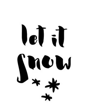 Let it snow poster or card. Stock Illustration