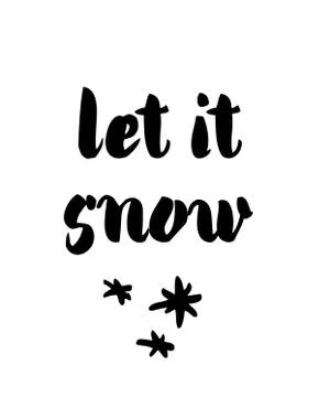 Let it snow poster or card. Stock Illustration