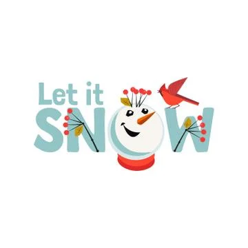 Let it snow Snowman Stock Illustration