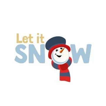 Let it snow Snowman Stock Illustration