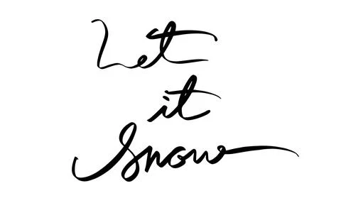 Let it snow text font calligraphy hand written lettering script black color.. 스톡 일러스트