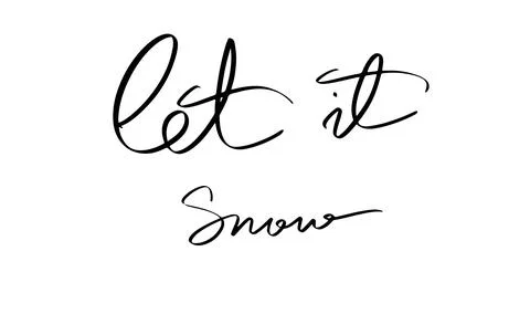 Let it snow text font calligraphy hand written lettering script black color.. Stock Illustration