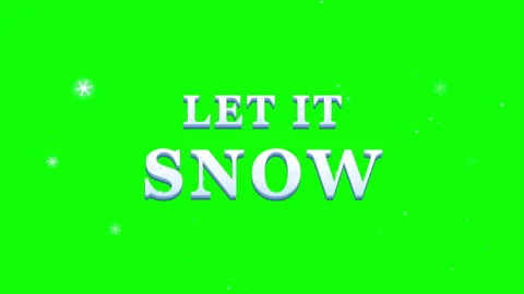 Let it snow typography green 3d Stockbeeldmateriaal 345708577