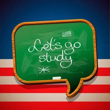 Let s go study - handwritten on blackboard Let s go study - written on bla... Stock Photos