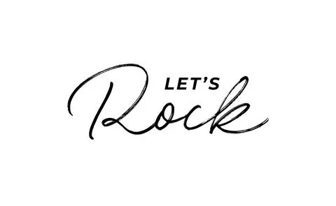 Let s Rock hand drawn vector lettering. Stock Illustration