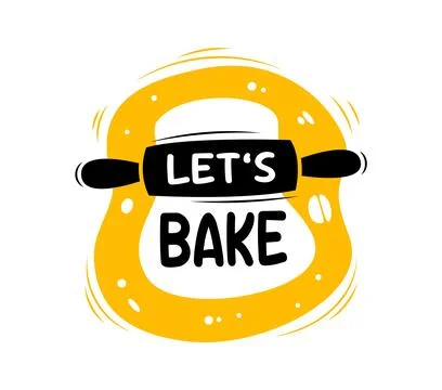 Let us bake kitchen cook icon with rolling pin Stock Illustration