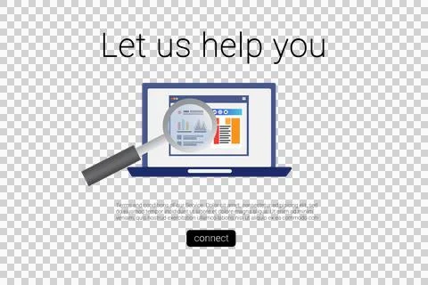 Let us help you text with computer icon 스톡 일러스트