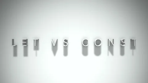 Let vs const 3D title animation with shadows on a white background Video stock 298000880