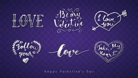 Letering romantic Valentine Illustrazione stock