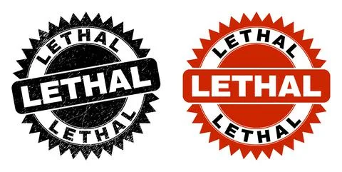 LETHAL Black Rosette Watermark with Corroded Surface 스톡 일러스트