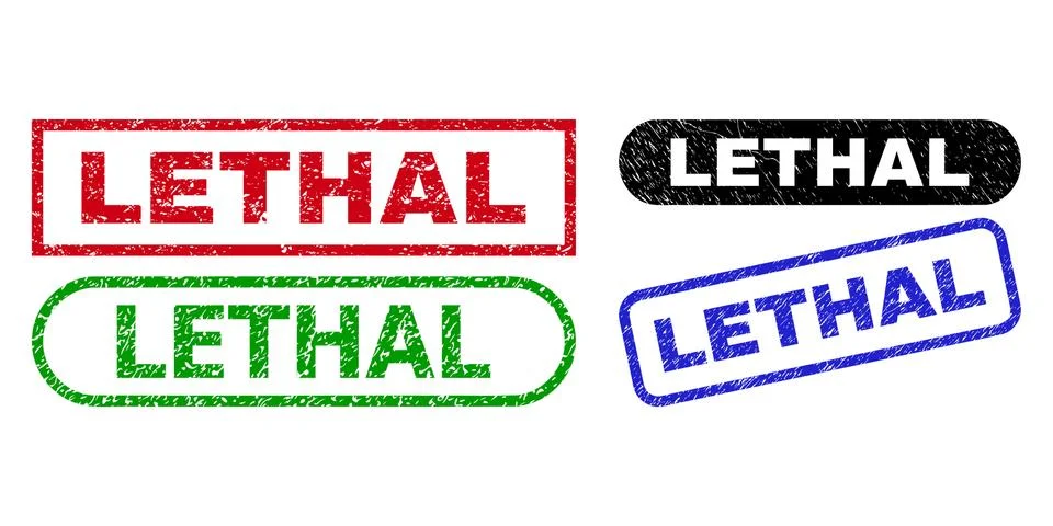 LETHAL Rectangle Watermarks Using Scratched Style Stock Illustration