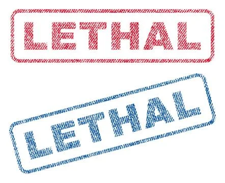 Lethal Text Textile Seal Stamp Watermarks Stock Illustration