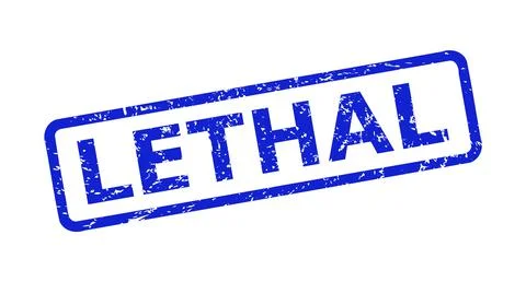 LETHAL Watermark with Distress Surface and Rounded Rect Frame Stock Illustration