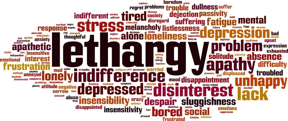 Lethargy word cloud Stock Illustration
