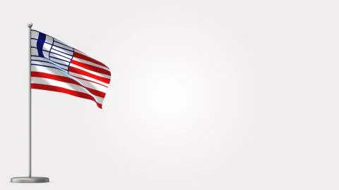 Lethbridge 3D waving flag illustration on Flagpole. Perfect for background wi Stock Illustration