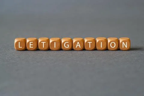 Letigation - word concept on building blocks, text Stock Photos