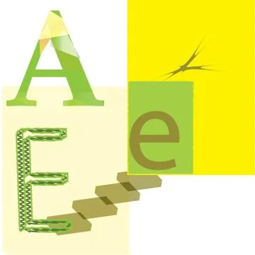 Letra A-E Stock Illustration