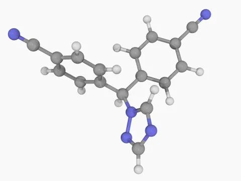 Letrozole drug molecule Stock Illustration
