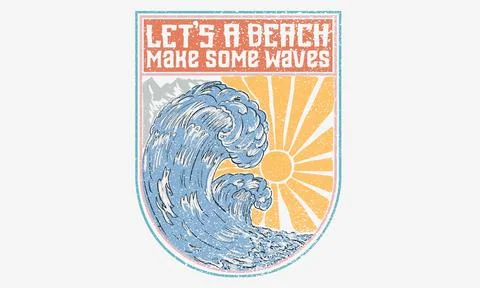 Let's a beach. Make some waves. Stock Illustration