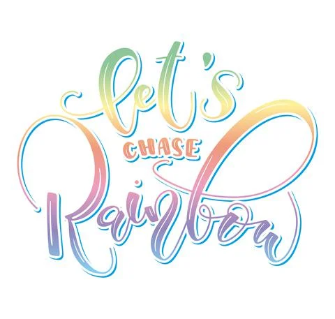 Lets chase rainbow - vector illustration Stock Illustration