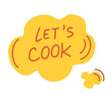 Let's cook. Vector Steam and the inscription Lets cook. Inspiring Creative Mo Stock Illustration