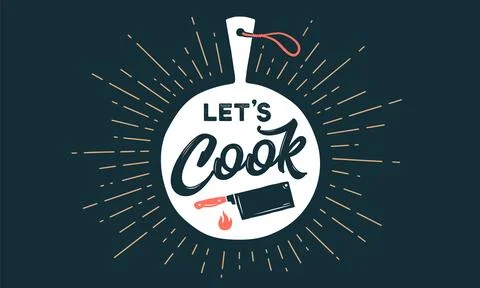 Lets Cook. Wall decor, poster Stock Illustration