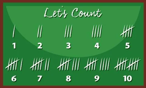 Lets count blackboard concept Stock Illustration