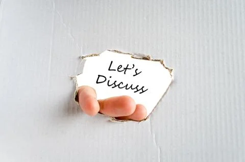 Let's discuss text concept 스톡 사진