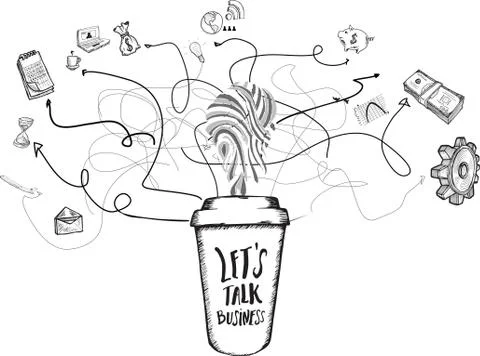 Lets do coffee concept Stock Illustration