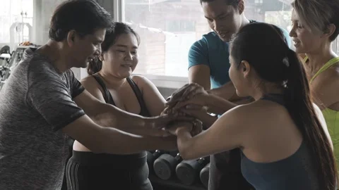 Let's do a team work hands together. Stock Footage 103438773