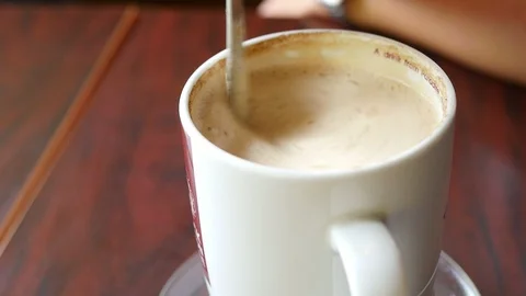 Let's drink hot coffee Video stock 100305465