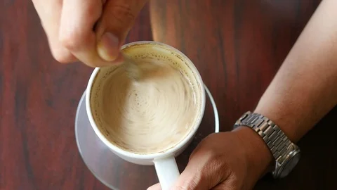 Let's drink hot coffeeC Video stock 100305482