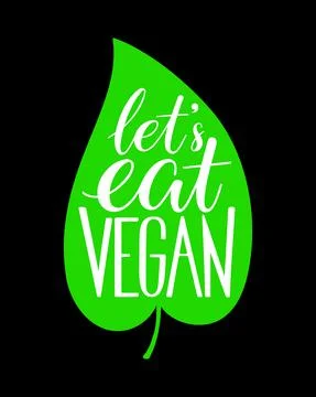 Let's eat vegan calligraphy Ilustración de archivo