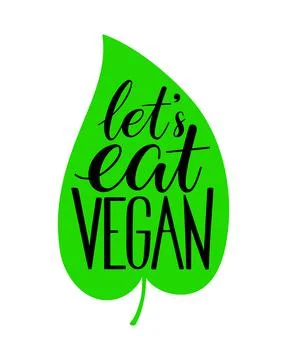 Let's eat vegan calligraphy Stock Illustration