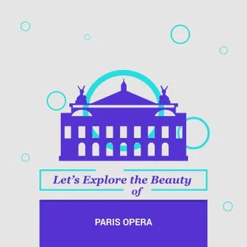 Let's Explore the beauty of Paris Opera , France National Landmarks Stock Illustration