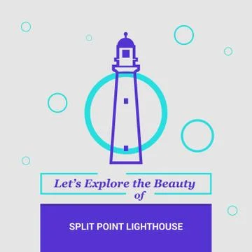 Let's Explore the beauty of Split Point Lighthouse Victoria, Australia Nation Ilustración de archivo