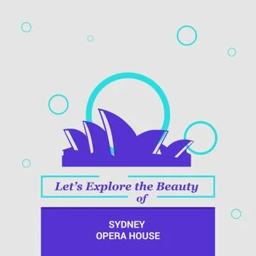 Let's Explore the beauty of Sydney Opera House, Australia National Landmarks Ilustración de archivo