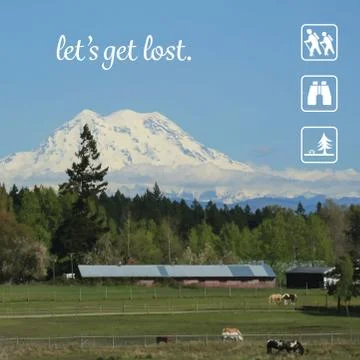 Let's Get Lost at Mount Rainier Stock Illustration
