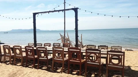 Let's Get the Party Started on Long Vacation in the Private Beach Stock Footage 145921604