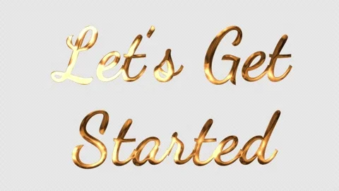 Lets Get Started gold text animation. Stock Footage 310347594