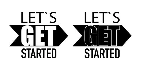 Lets get started, motivation illustration in flat style Stock Illustration