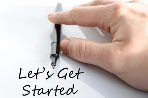 Let's get started text concept Stock Photos