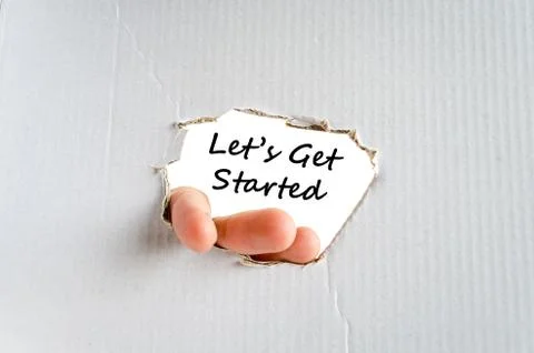 Let's get started text concept Stock Photos