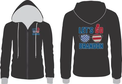 Let’s Go Brandon Chant Conservative USA Flag Impeach Biden Hoodies Stock Illustration