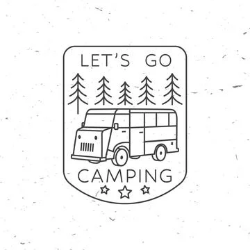 Lets go camping. Summer camp. Vector illustration Concept for shirt or logo Stock Illustration